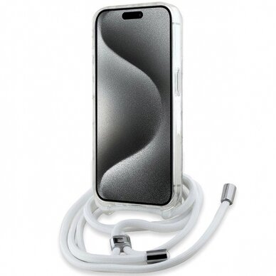 Karl Lagerfeld IML Choupette Head  Cord MagSafe dėklas iPhone 14 Pro Max - Permatomas 3