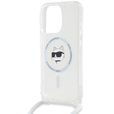 Karl Lagerfeld IML Choupette Head Cord MagSafe dėklas iPhone 15 Pro Max - Permatomas 4