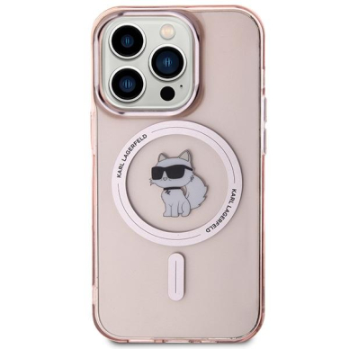 Karl Lagerfeld IML Choupette MagSafe case for iPhone 15 Pro Max - pink 2