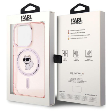 Karl Lagerfeld IML Choupette MagSafe case for iPhone 15 Pro Max - pink 7