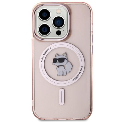 Karl Lagerfeld IML Choupette MagSafe case for iPhone 15 Pro - pink 2