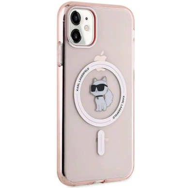 Karl Lagerfeld IML Choupette MagSafe dėklas iPhone 11 / Xr - Rožinis 3