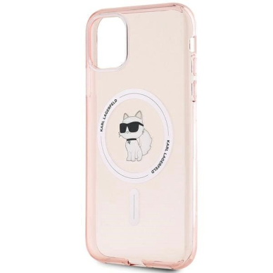 Karl Lagerfeld IML Choupette MagSafe dėklas iPhone 11 / Xr - Rožinis 5