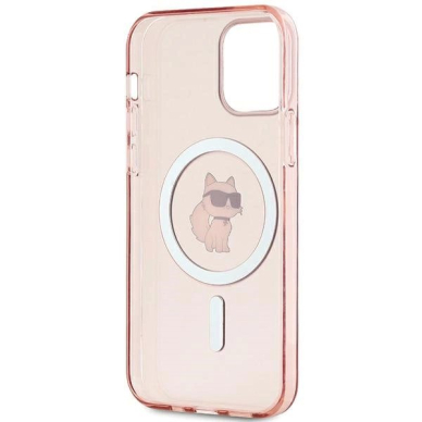 Karl Lagerfeld IML Choupette MagSafe dėklas iPhone 12/12 Pro - Rožinis 5