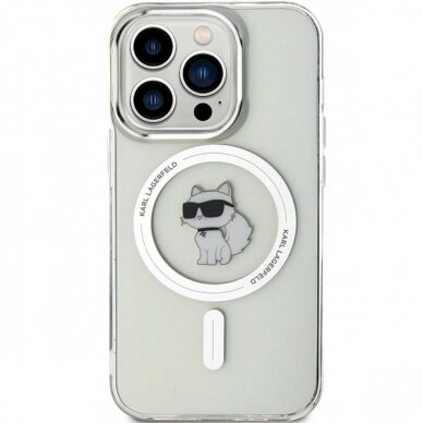 Karl Lagerfeld IML Choupette MagSafe dėklas iPhone 14 Pro - Permatomas 2