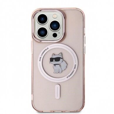 Karl Lagerfeld IML Choupette MagSafe dėklas iPhone 14 Pro - Rožinis 2