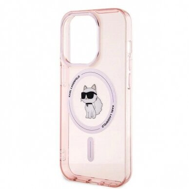 Karl Lagerfeld IML Choupette MagSafe dėklas iPhone 14 Pro - Rožinis 5