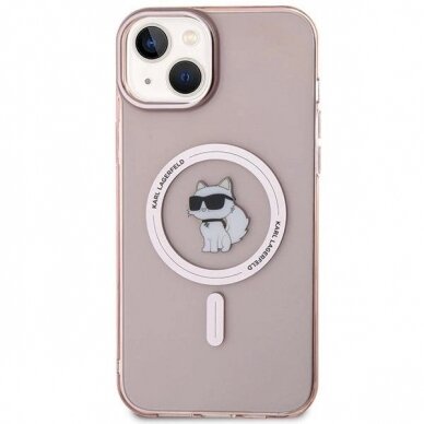 Karl Lagerfeld IML Choupette MagSafe Dėklas skirtas iPhone 15 Plus - Rožinis 1