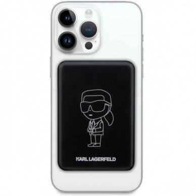 Karl Lagerfeld Inductive power bank KLPBMKIOTTGK 5W 3000mAh Juodas Ikonik MagSafe 1