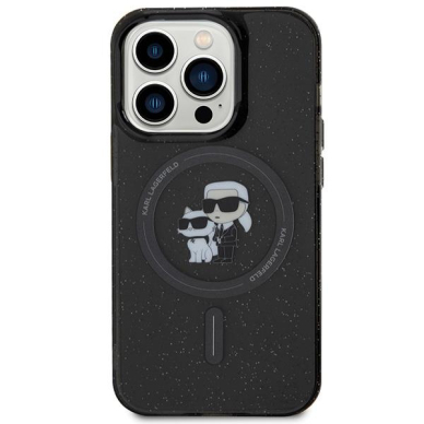 Karl Lagerfeld Karl&amp;Choupette Glitter MagSafe case for iPhone 15 Pro - black 2