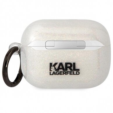 Karl Lagerfeld KLAPHNKCTGT Airpods Pro cover transparent Gliter Karl&amp;Choupette 1