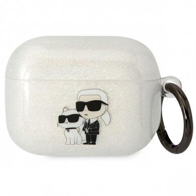 Karl Lagerfeld KLAPHNKCTGT Airpods Pro cover transparent Gliter Karl&amp;Choupette