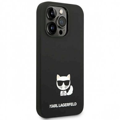 Karl Lagerfeld KLHCP14LSLCTBK iPhone 14 Pro 6.1 &quot;hardcase Juodas Silicone Choupette Body 3