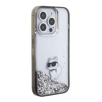 Karl Lagerfeld Liquid Glitter Choupette dėklas skirtas iPhone 15 Pro Max - Permatomas 3