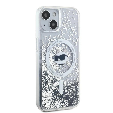 Karl Lagerfeld Liquid Glitter Choupette Head MagSafe dėklas iPhone 13 - Permatomas 3