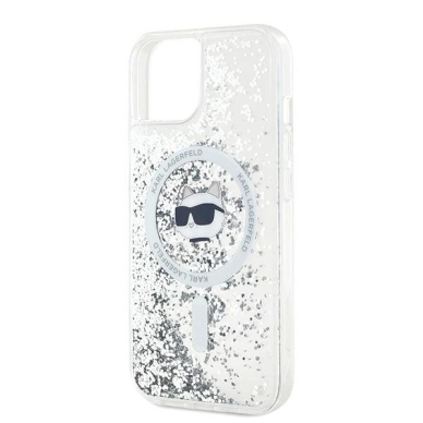 Karl Lagerfeld Liquid Glitter Choupette Head MagSafe dėklas iPhone 13 - Permatomas 5