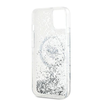 Karl Lagerfeld Liquid Glitter Choupette Head MagSafe dėklas iPhone 13 - Permatomas 6