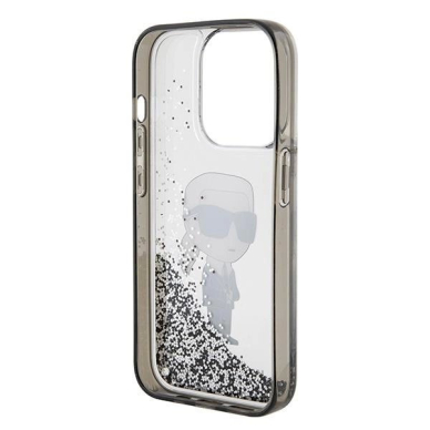 Karl Lagerfeld Liquid Glitter Ikonik dėklas skirtas iPhone 15 Pro - Permatomas 6