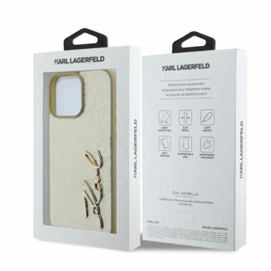 Karl Lagerfeld Metal Signature iPhone 16 Pro Max Case - auksinis 3