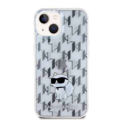 Karl Lagerfeld Monogram Choupette dėklas skirtas iPhone 15 - Permatomas 2