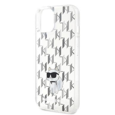 Karl Lagerfeld Monogram Choupette dėklas skirtas iPhone 15 - Permatomas 5