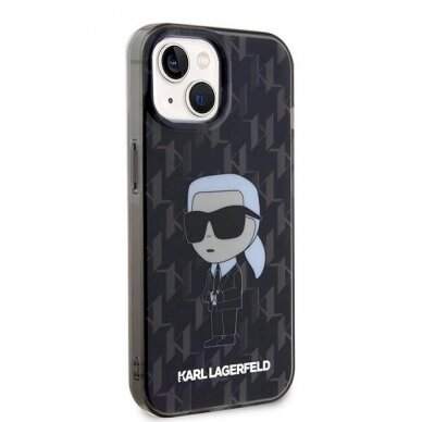 Karl Lagerfeld Monogram Ikonik dėklas skirtas iPhone 15 - Permatomas 3