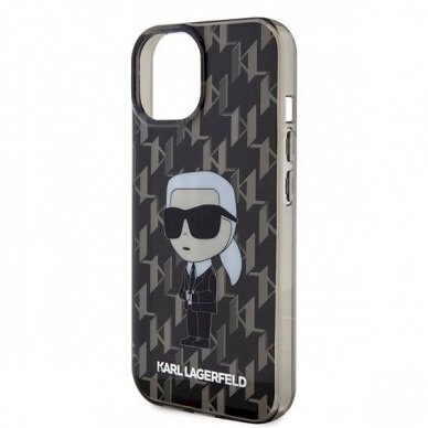 Karl Lagerfeld Monogram Ikonik dėklas skirtas iPhone 15 - Permatomas 5