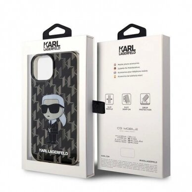 Karl Lagerfeld Monogram Ikonik dėklas skirtas iPhone 15 - Permatomas 7