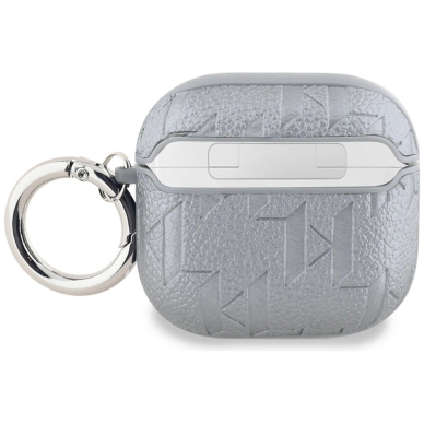 Karl Lagerfeld Monogram Karl & Choupette Head Dėklas skirtas AirPods 4 - Sidabrinis 1