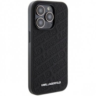 Karl Lagerfeld Quilted K Pattern dėklas skirtas iPhone 15 Pro - Juodas 3