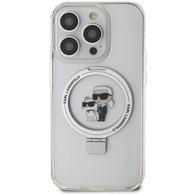 Karl Lagerfeld Ring Stand Karl&Choupette MagSafe dėklas skirtas iPhone 13 Pro / 13 - Baltas 2