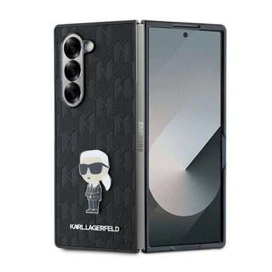 Karl Lagerfeld Saffiano Ikonik Pin Dėklas Samsung Galaxy Z Fold 6 - Juodas