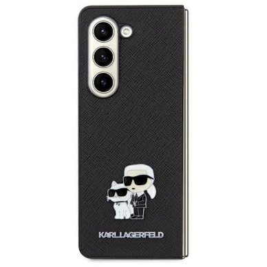 Karl Lagerfeld Saffiano Karl Choupette Pin dėklas Samsung Galaxy A35 - Juodas