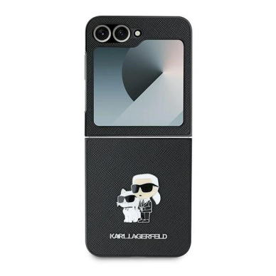 Karl Lagerfeld Saffiano Metal Pin Dėklas Samsung Galaxy Z Flip 6 - juodas 1