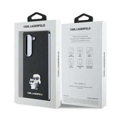 Karl Lagerfeld Saffiano Metal Pin Dėklas Samsung Galaxy Z Fold 6 - juodas 6