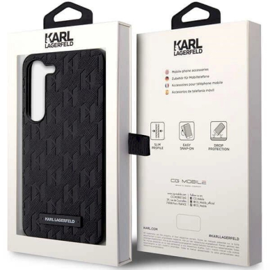 Karl Lagerfeld Saffiano Mono Metal Logo dėklas Samsung Galaxy S24+ - Juodas 7