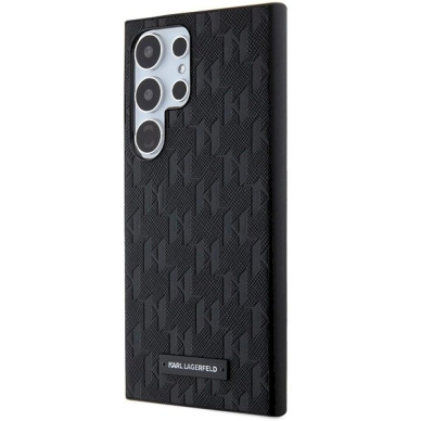 Karl Lagerfeld Saffiano Mono Metal Logo dėklas Samsung Galaxy S24 Ultra - Juodas 1