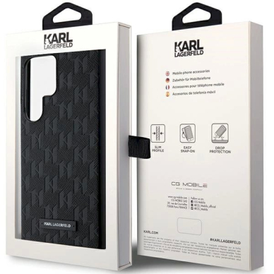 Karl Lagerfeld Saffiano Mono Metal Logo dėklas Samsung Galaxy S24 Ultra - Juodas 7