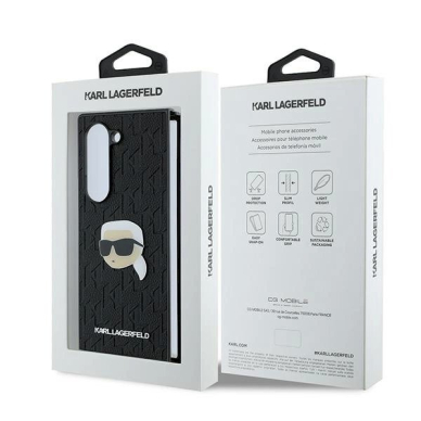 Karl Lagerfeld Saffiano Monogram Head Pin Dėklas Samsung Galaxy Z Fold 6 - juodas 6