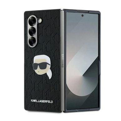 Karl Lagerfeld Saffiano Monogram Head Pin Dėklas Samsung Galaxy Z Fold 6 - juodas