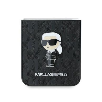 Karl Lagerfeld Saffiano Monogram Ikonik Pin Dėklas Samsung Galaxy Z Flip 6 - juodas 4