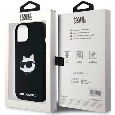 Karl Lagerfeld Silicone Choupette Head MagSafe dėklas iPhone 15 Plus / 14 Plus - Juodas 7