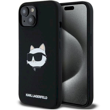 Karl Lagerfeld Silicone Choupette Head MagSafe dėklas iPhone 15 Plus / 14 Plus - Juodas