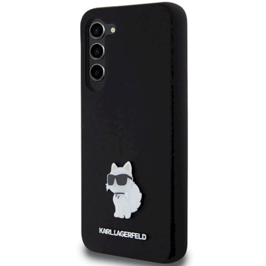 Karl Lagerfeld Silicone Choupette Metal Pin dėklas Samsung Galaxy S24+ - Juodas 1