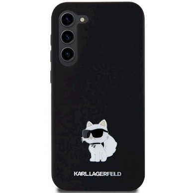 Karl Lagerfeld Silicone Choupette Metal Pin dėklas Samsung Galaxy S24+ - Juodas 2