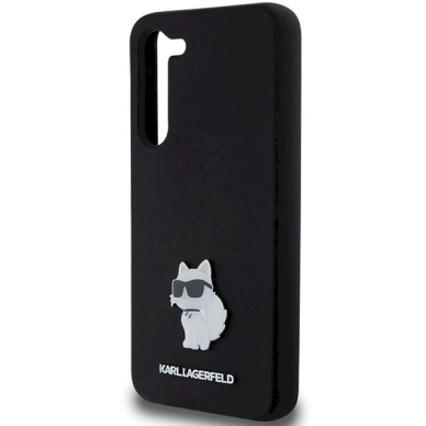 Karl Lagerfeld Silicone Choupette Metal Pin dėklas Samsung Galaxy S24+ - Juodas 5