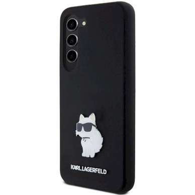 Karl Lagerfeld Silicone Choupette Metal Pin dėklas Samsung Galaxy S24 - Juodas 1