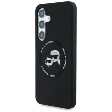 Karl Lagerfeld Silicone Double Heads And Circle MagSafe Samsung Galaxy S25 Dėklas Juodas 1