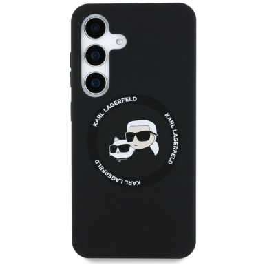 Karl Lagerfeld Silicone Double Heads And Circle MagSafe Samsung Galaxy S25 Dėklas Juodas 2