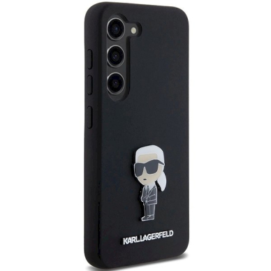 Karl Lagerfeld Silicone Ikonik Metal Pin dėklas Samsung Galaxy S24 - Juodas 3